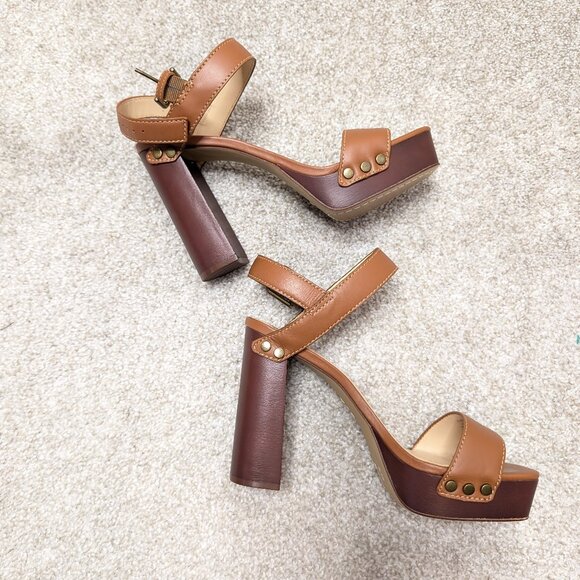 Vince Camuto Shoes - Vince Camuto Leathalia Brown Platform Heels Size 8